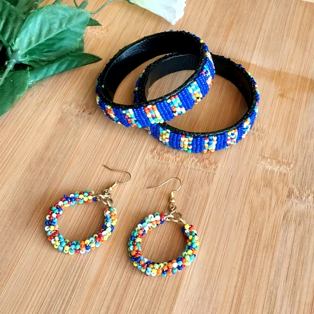 3PC Beautiful Kenyan Beaded Bracelets Set